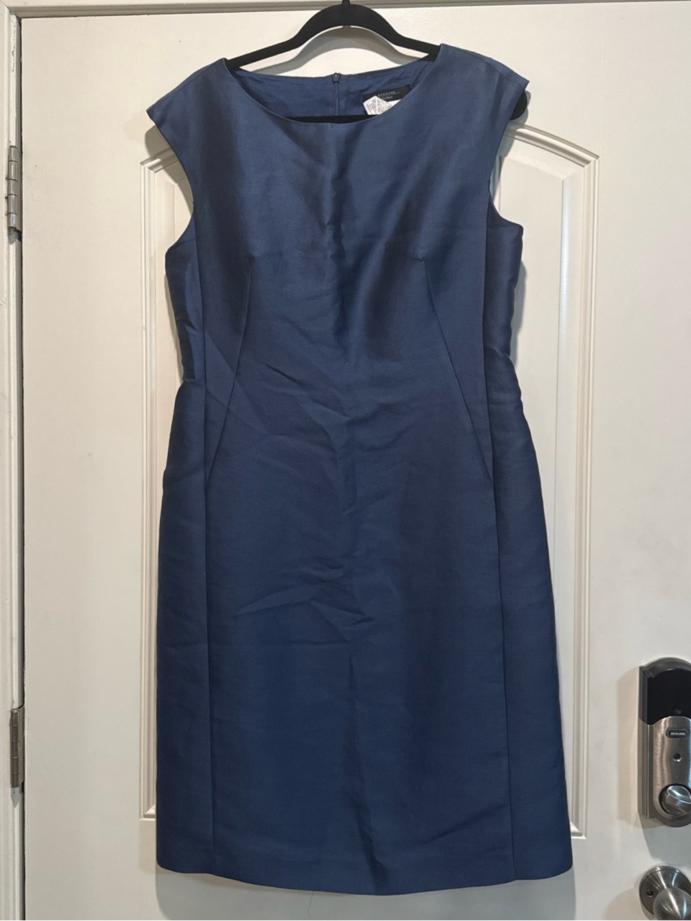 MaxMara Navy Cap-Sleeve Sheath Dress